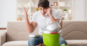 Roof leak Florida home showing water damage on ceiling